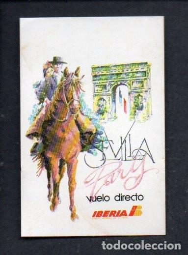 Pegatinas de colecci&oacute;n: ANTIGUA PEGATINA, IBERIA, VUELO DIRECTO SEVILLA - PARIS. 5 X 7,5 CM.