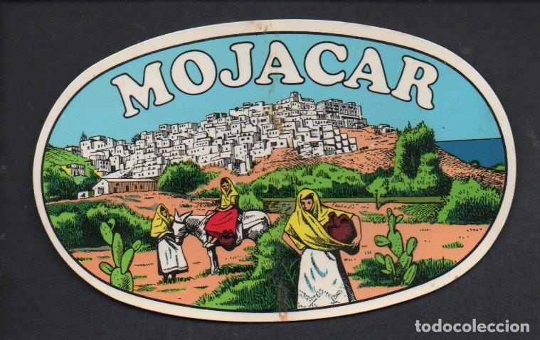 Pegatinas de colecci&oacute;n: ANTIGUA PEGATINA, MOJACAR. PLASTICO RIGIDO, DOBLE CARA. 7,2 X 11,5 CM.