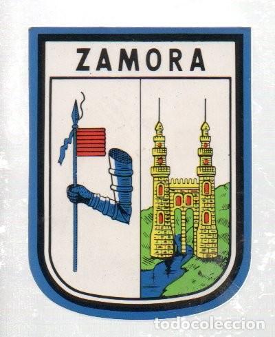 Pegatinas de colecci&oacute;n: ANTIGUA PEGATINA, ESCUDO ZAMORA. DOBLE CARA. 5,5 X 7,2 CM.