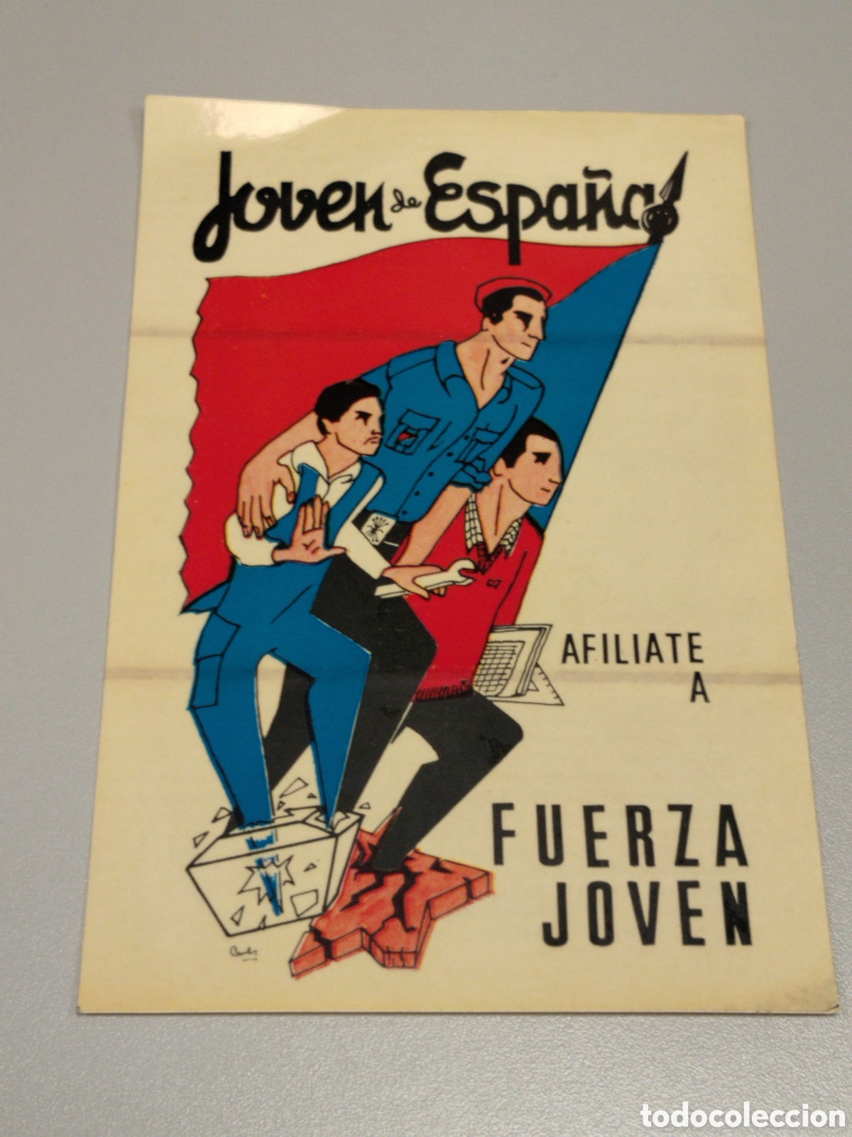 Autocollants de collection: Pegatina pol&iacute;tica transici&oacute;n fuerza joven.fuerza nueva.falange.blas pilar.cedade.frente nacional.fra