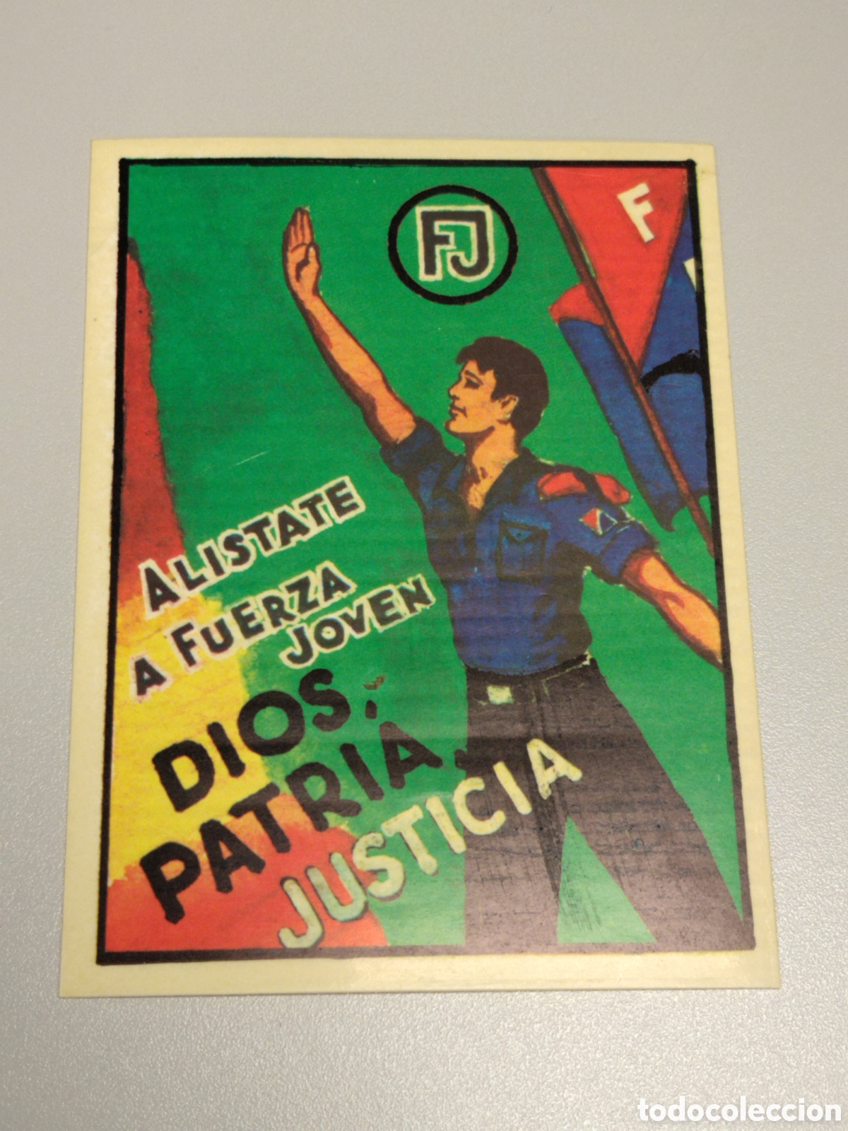 Autocolantes de cole&ccedil;&atilde;o: Pegatina pol&iacute;tica transici&oacute;n fuerza joven.fuerza nueva.falange.blas pilar.cedade.frente nacional.fra