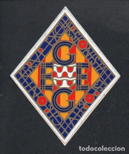 Pegatinas de colecci&oacute;n: ANTIGUA PEGATINA, GRUP EXCURSIONISTA I ESPORTIU GIRONI. 6,5 X 8 CM. ESCUDO - LOGO.