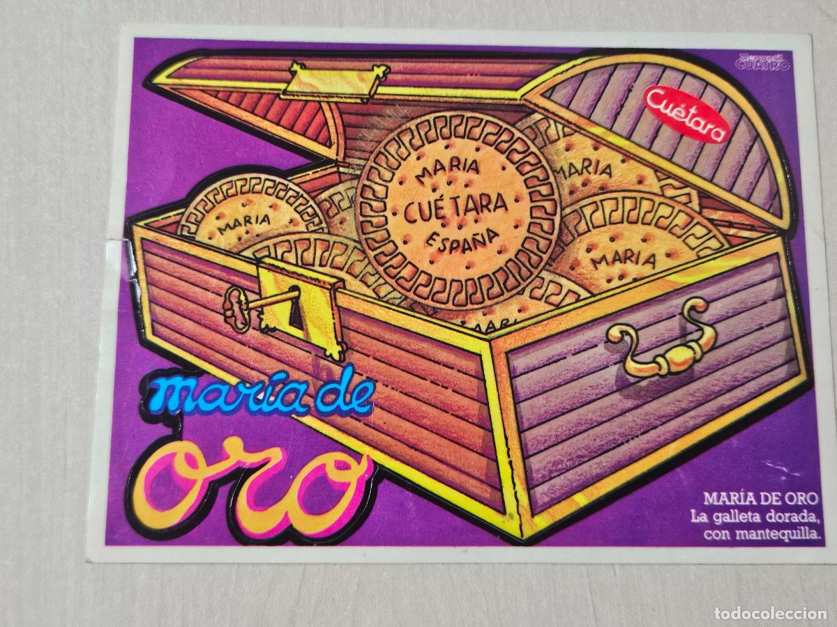 Pegatinas de colecci&oacute;n: PEGATINA DEMARIA DE ORO - GALLETAS CUETARA - 12 X 9 CM.