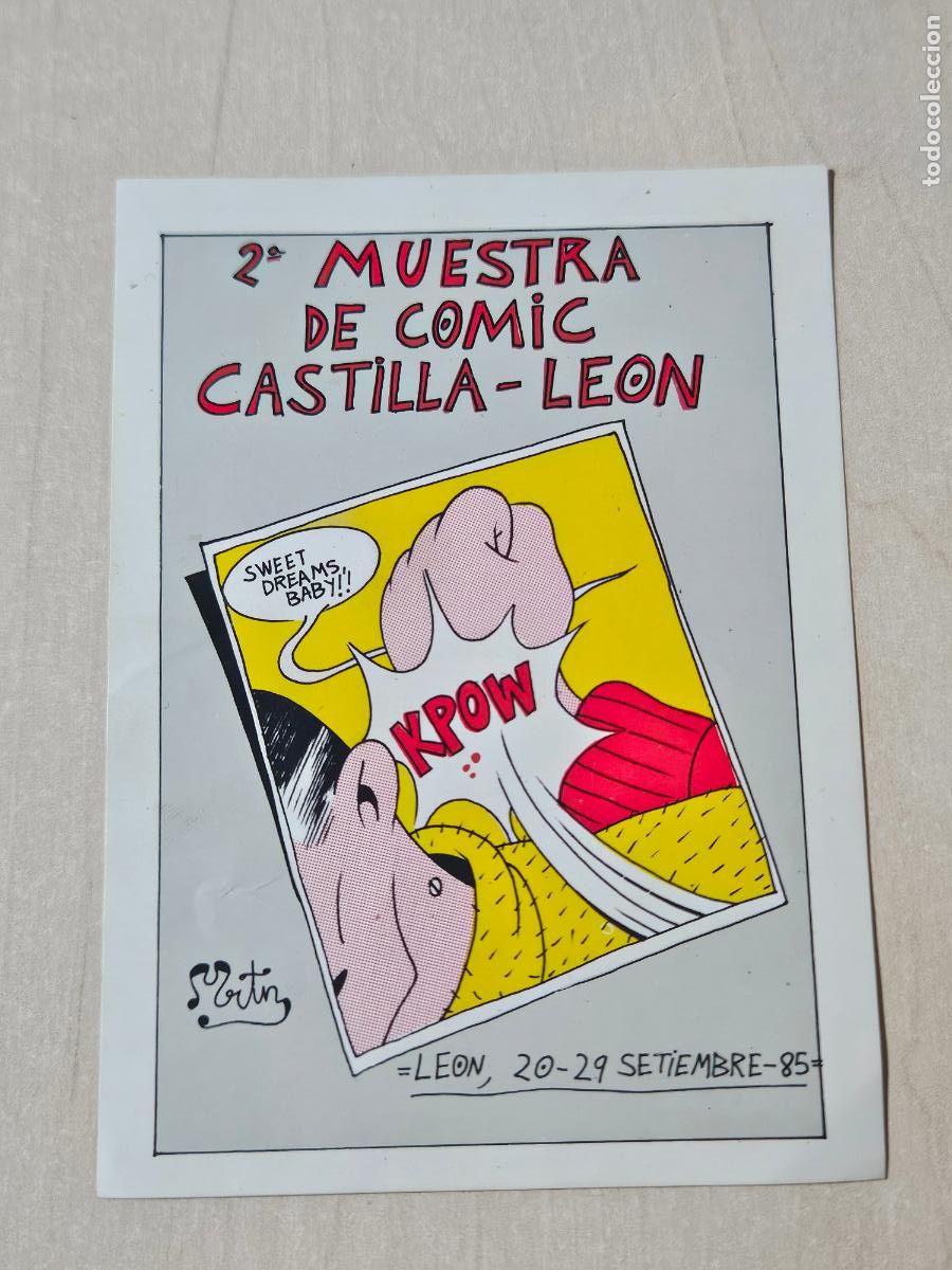 Pegatinas de colecci&oacute;n: PEGATINA 2&ordf; MUESTRA DE COMIC CASTILLA LEON 1985 - 10,5 X 7,8 CM.
