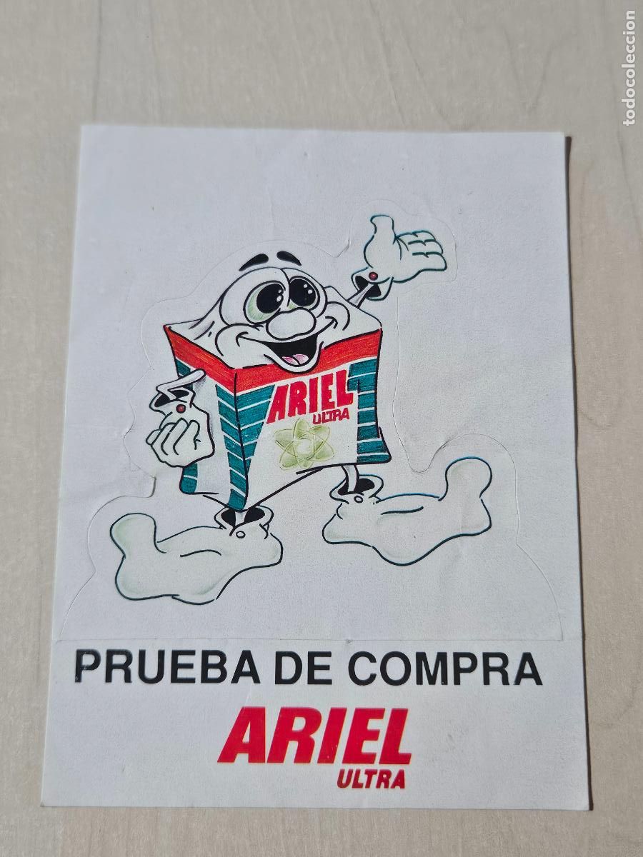 Pegatinas de colecci&oacute;n: ANTIGUA PEGATINA PRUEBA DE COMPRA ARIEL ULTRA 12 X 9 CM