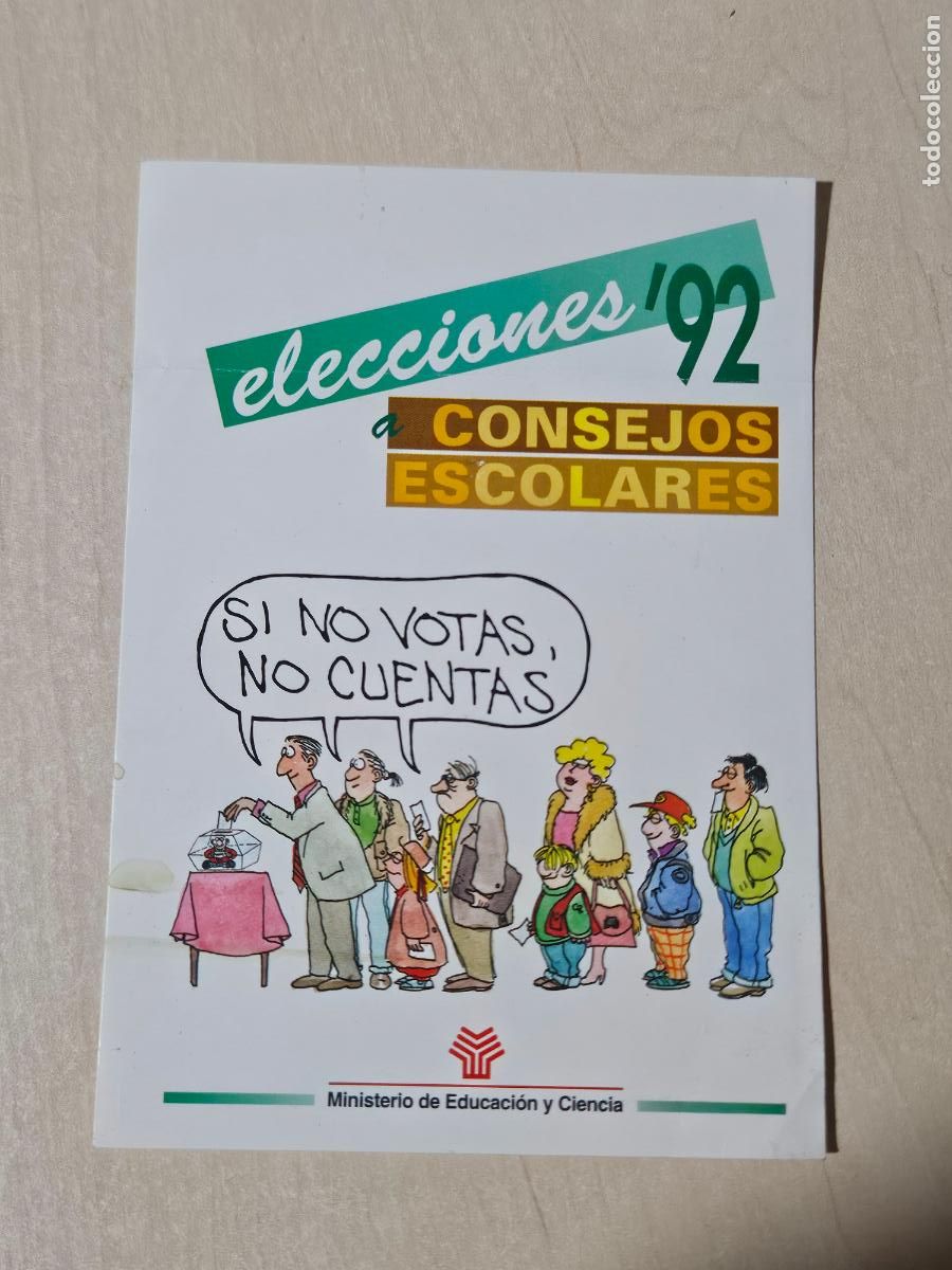 Pegatinas de colecci&oacute;n: EGATINA POLITICA - ELECCIONES A CONSEJOS ESCOLARES 92 - 8 CM
