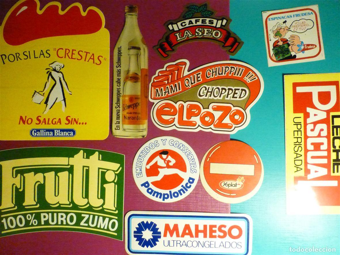Sammlung von Aufklebern: Lote 10 Pegatinas Adhesivos Alimentaci&oacute;n, Frutti, Gallina Blanca, El Pozo, Frudesa, Pascual, Yoplait