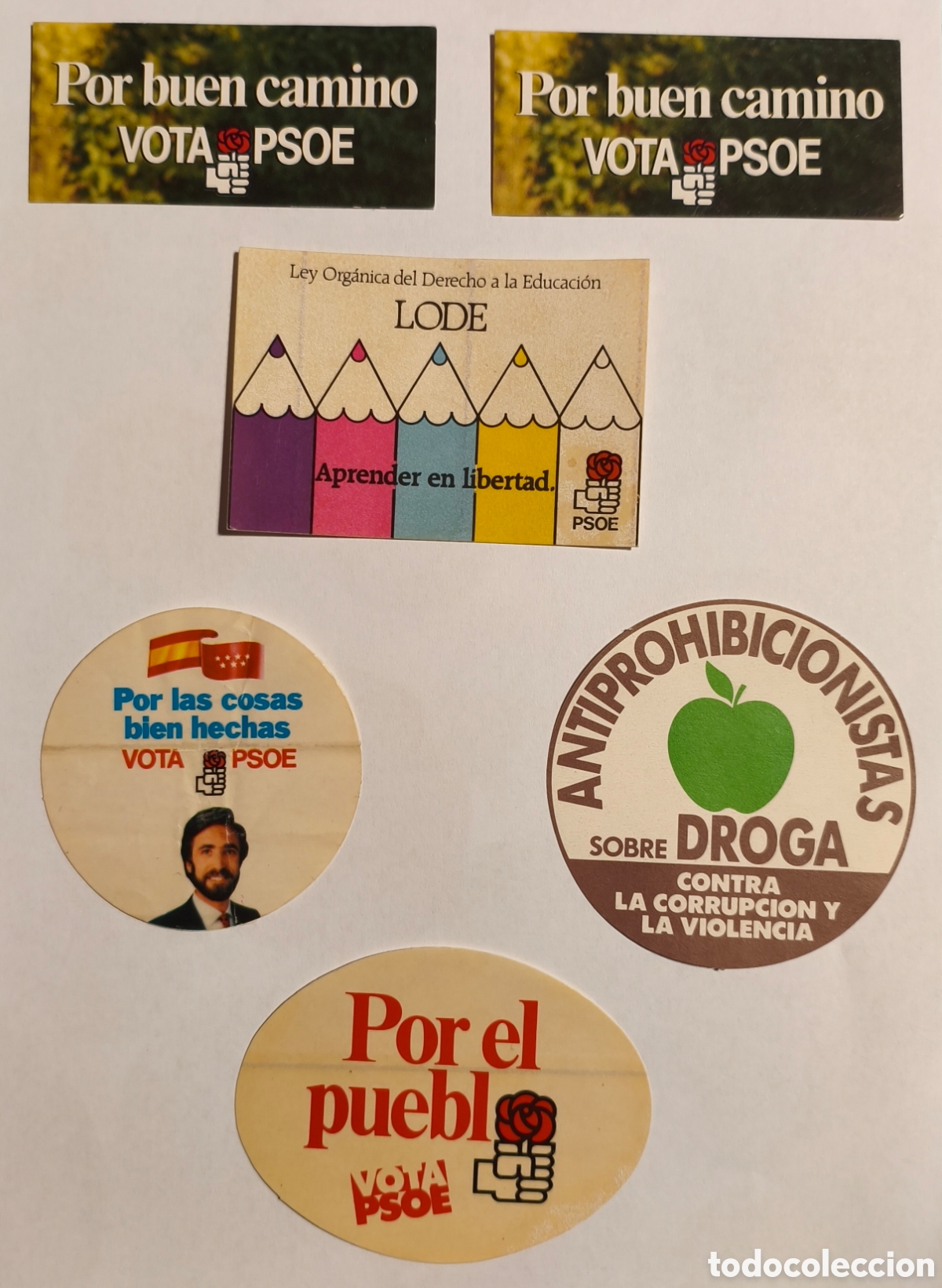 Pegatinas de colecci&oacute;n: Pegatinas pol&iacute;ticas antiguas