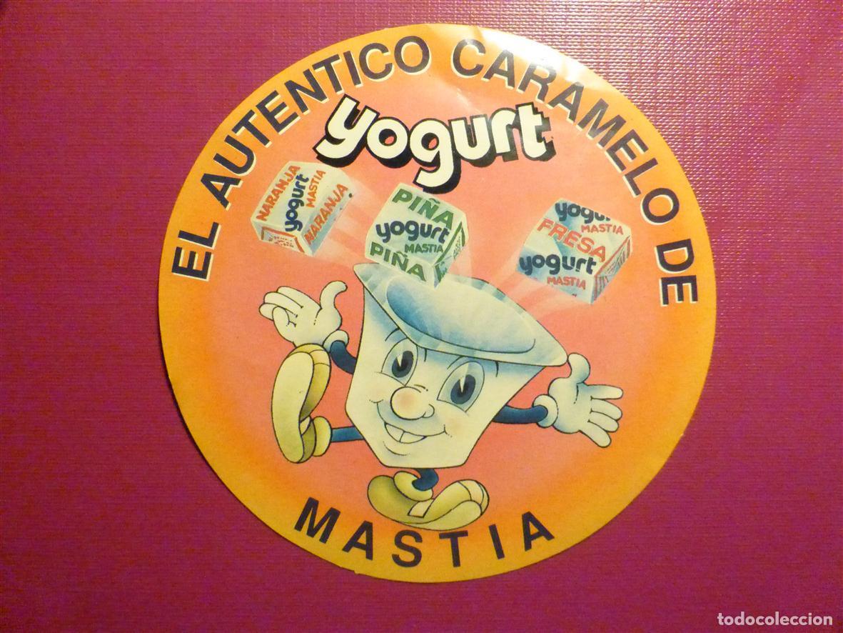 Pegatinas de colecci&oacute;n: Pegatina - Adhesivo Tiendas Alimentaci&oacute;n, Chucherias, Mastia, Aunt&eacute;ntico caramelo de yogurt - 10 cm.