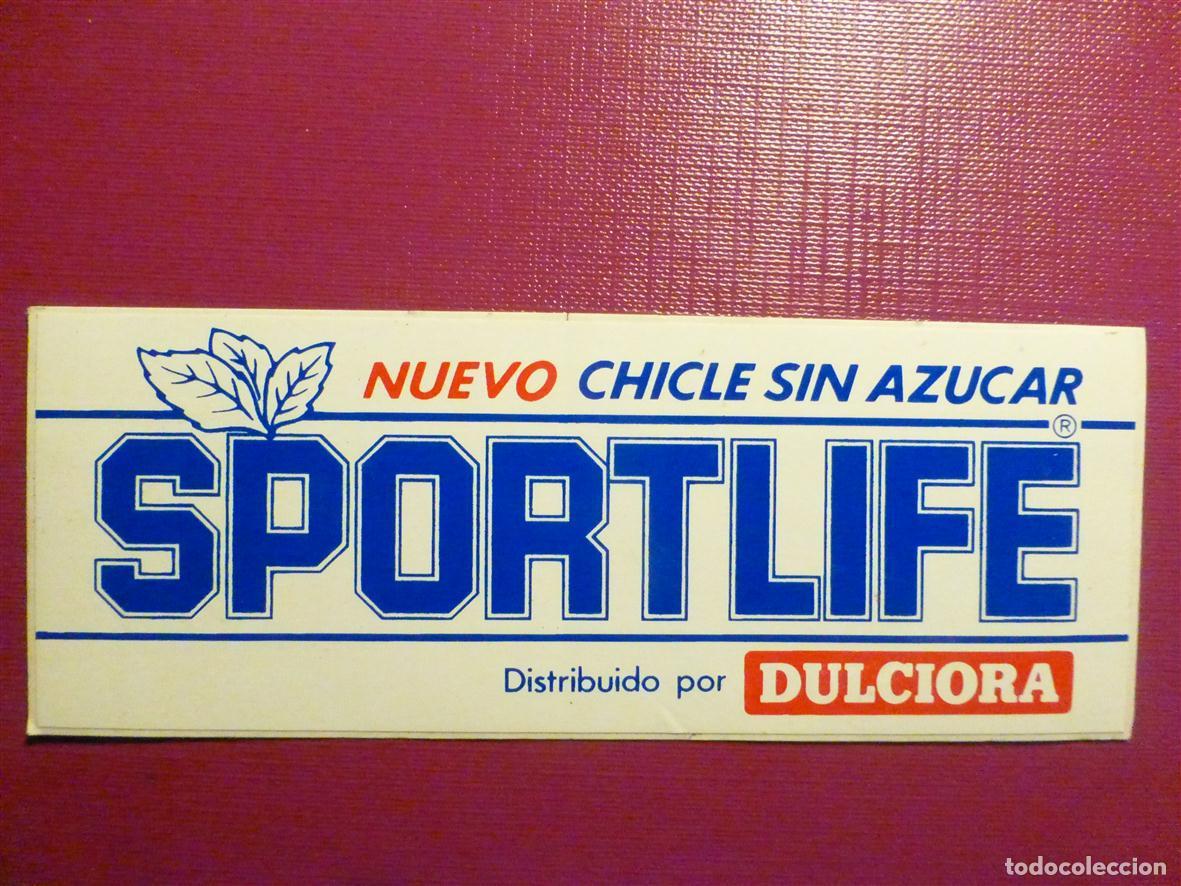 Pegatinas de colecci&oacute;n: Pegatina - Adhesivo Tiendas Alimentaci&oacute;n, Chucherias, Sportlife, Chicle sin azucar, Dulciora 12x5 cm