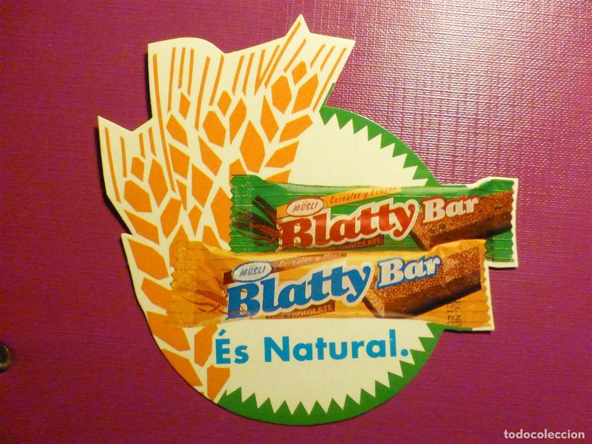 Pegatinas de colecci&oacute;n: Pegatina - Adhesivo Tiendas Alimentaci&oacute;n, Chucherias, Blatty Bar - Barritas cereales - 10x10 cm.