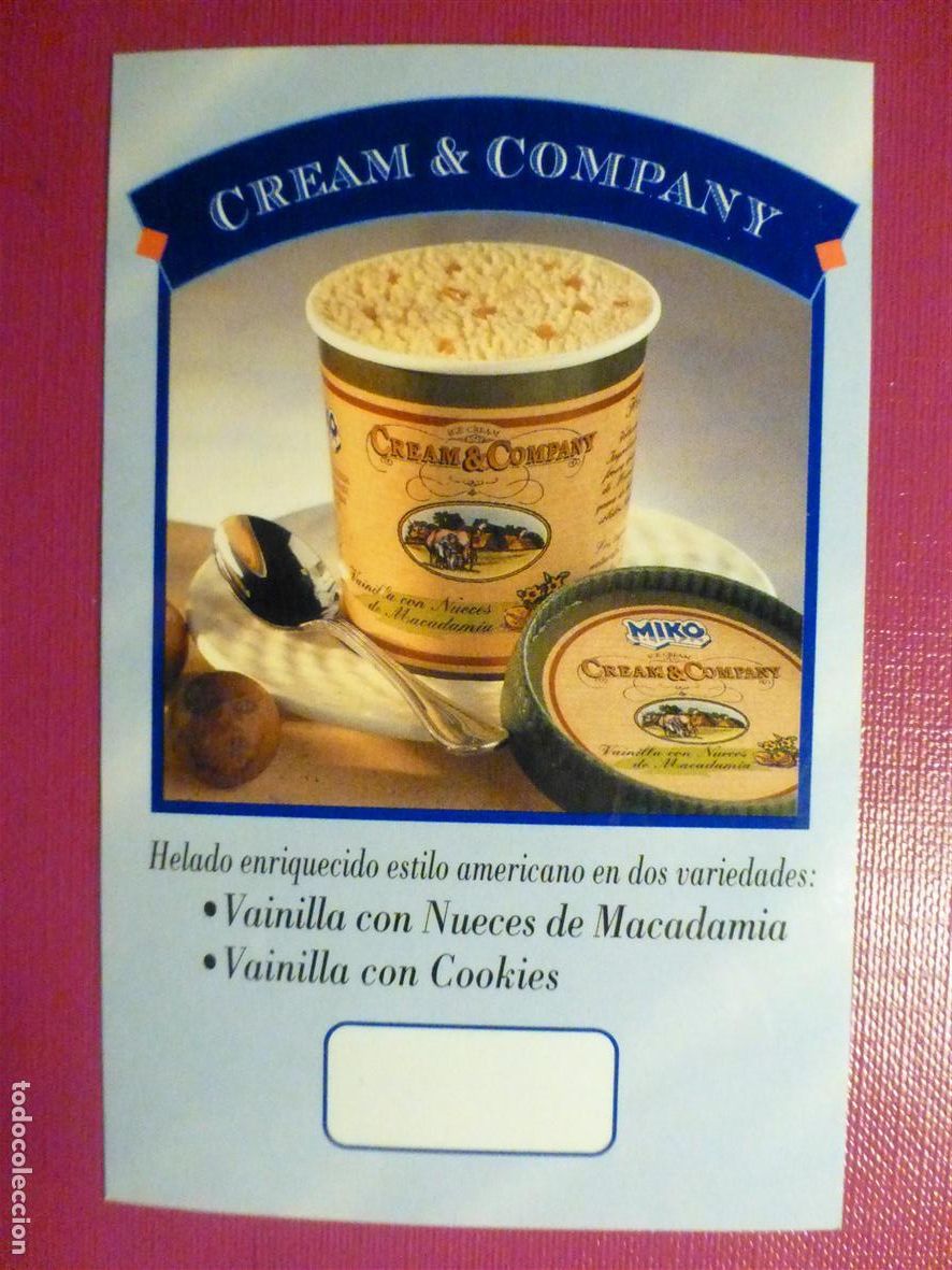 Pegatinas de colecci&oacute;n: Pegatina - Adhesivo Tiendas Alimentaci&oacute;n, Chucherias, Helado Cream & Company - Miko - 6,5x10 cm.