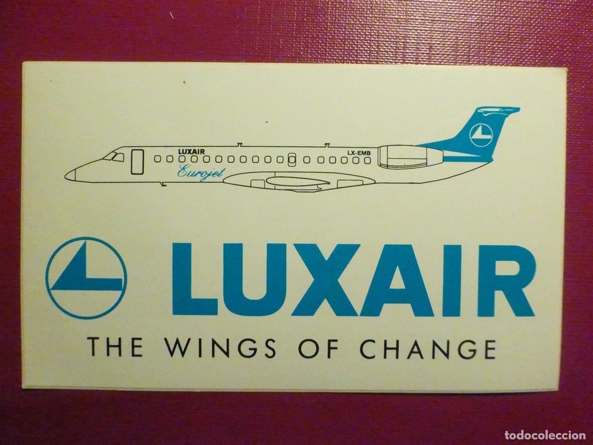 Pegatinas de colecci&oacute;n: Pegatina - Adhesivo - Lineas Aereas - Luxair - The Winds of Change - 12,5 x 7,5 cm.