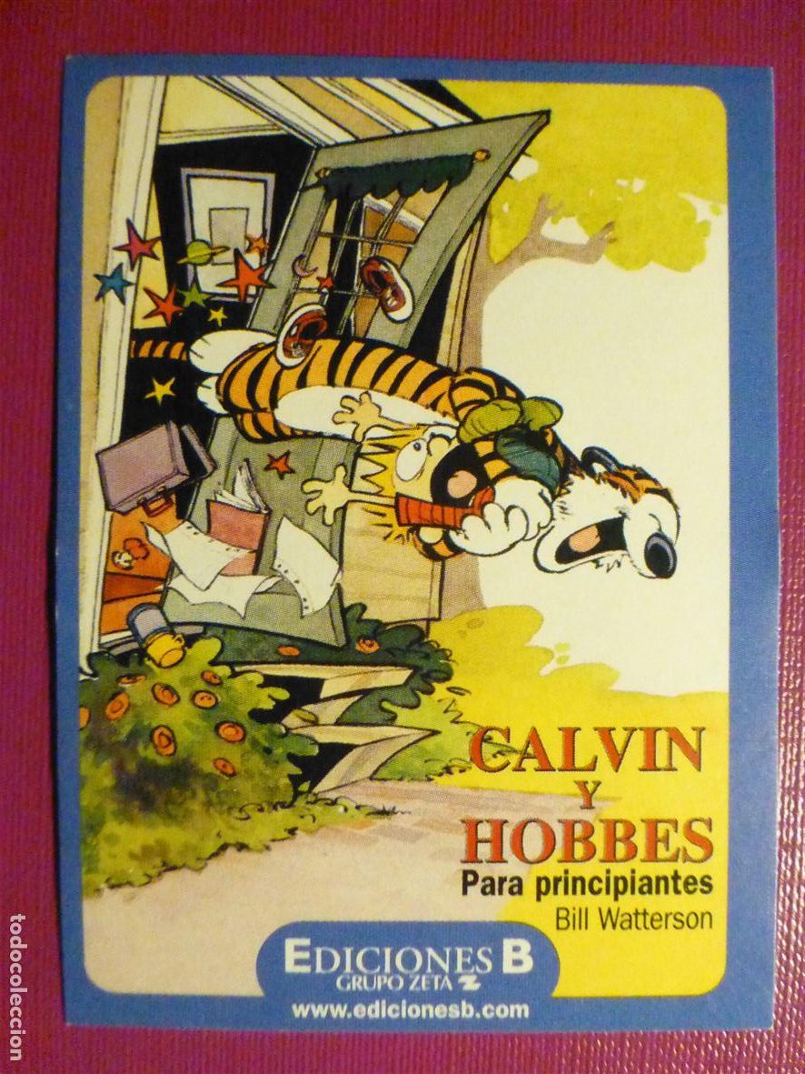 Pegatinas de colecci&oacute;n: Pegatina - Adhesivo - Tebeos - Comics - Calvin y Hobbes - Ediciones B - 6 x 8 cm.