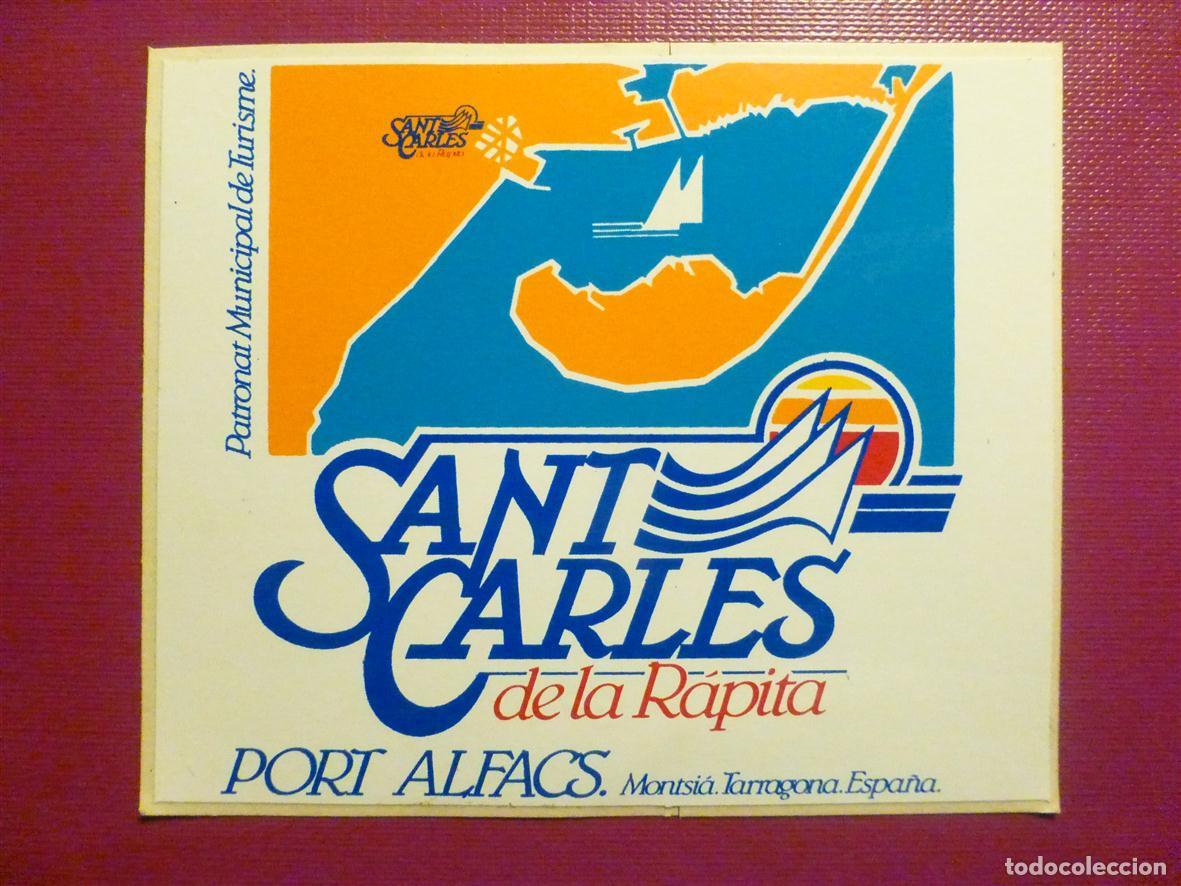 Pegatinas de colecci&oacute;n: Pegatina - Adhesivo - Localidad - Sant Carles de la R&aacute;pita - Tarragona - 9,5 x 8 cm.