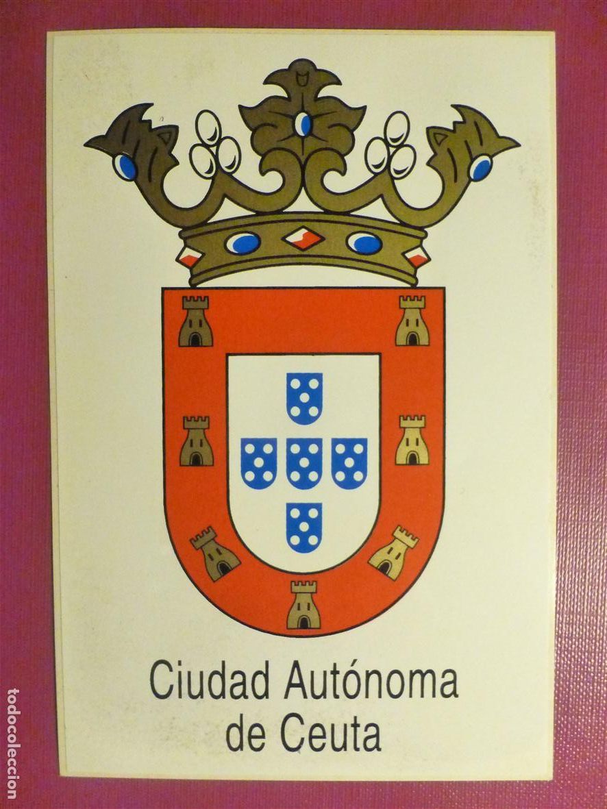 Pegatinas de colecci&oacute;n: Pegatina - Adhesivo - Localidad - Ciudad Aut&oacute;noma de Ceuta - Escudo - 9 x 13 cm.