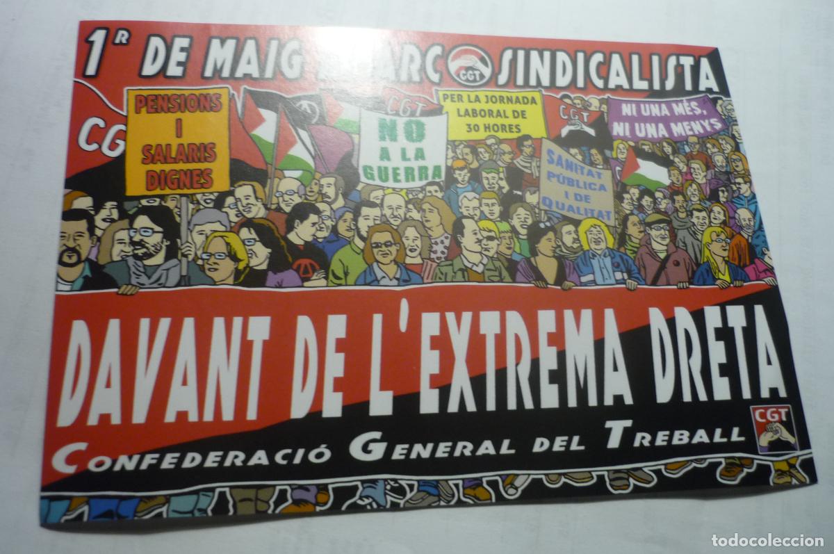 Pegatinas de colecci&oacute;n: pegatina sindical cgt catalan 1&ordm; mayo