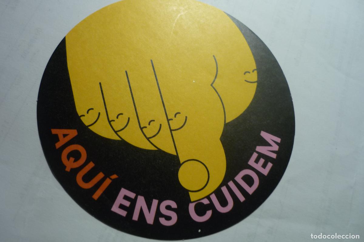 Pegatinas de colecci&oacute;n: pegatina catalan aqui nos cuidamos