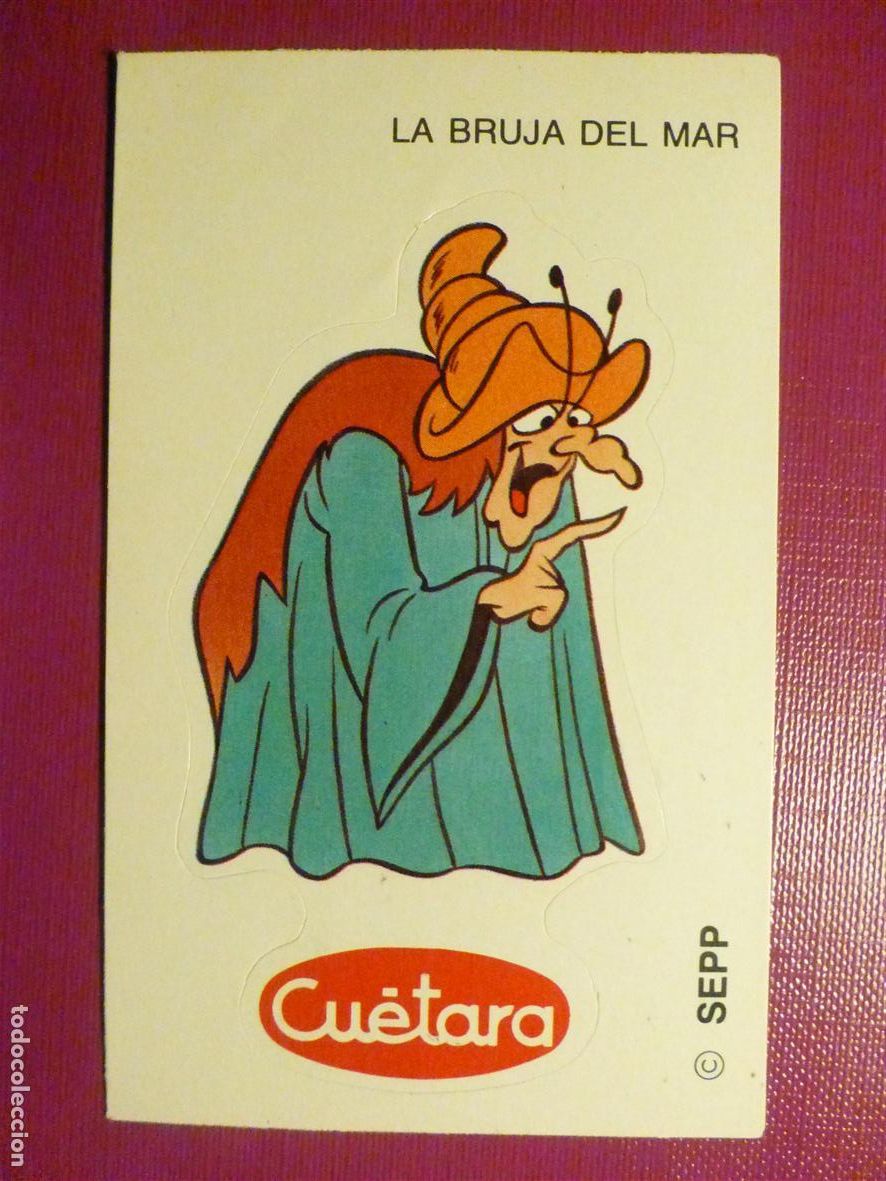 Pegatinas de colecci&oacute;n: Pegatina Adhesiva Tiendas Alimentaci&oacute;n, Golosinas - Cu&eacute;tara, Snorkels, N&ordm; 15, Bruja Mar - 6 x 10 cm
