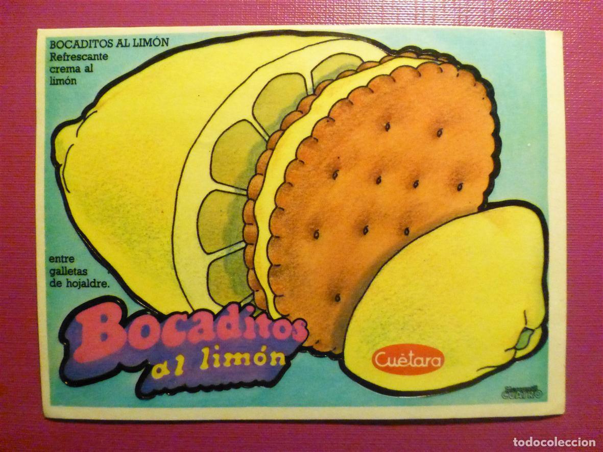 Pegatinas de colecci&oacute;n: Pegatina Adhesiva Tiendas Alimentaci&oacute;n, Golosinas - Cu&eacute;tara, Bocaditos al Lim&oacute;n - 12 x 9 cm