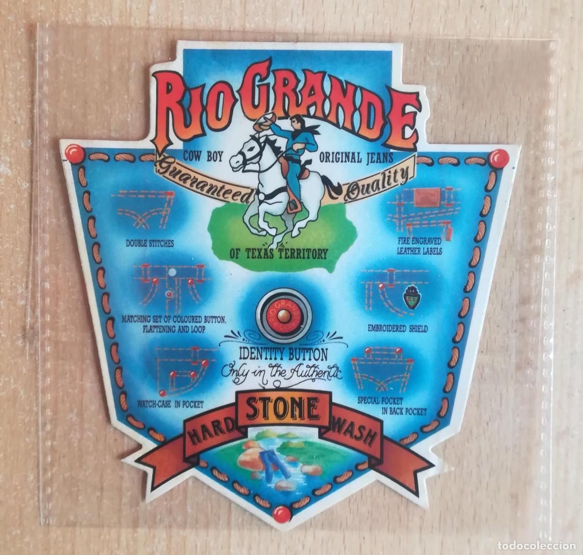 Pegatinas de colecci&oacute;n: Pegatina adhesiva R&iacute;o Grande. Cow Boy Original Jeans. A&ntilde;os 80.