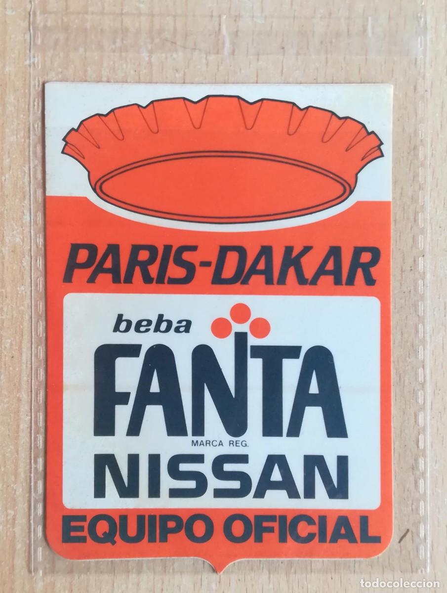 Pegatinas de colecci&oacute;n: Pegatina adhesiva Paris-Dakar Fanta. Nissan Equipo Oficial.