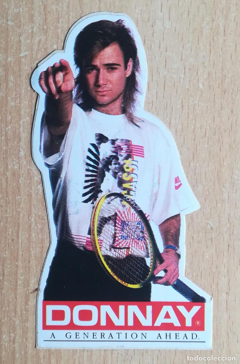 Pegatinas de colecci&oacute;n: Pegatina troquelada Donnay. Tenista Andre Agassi.