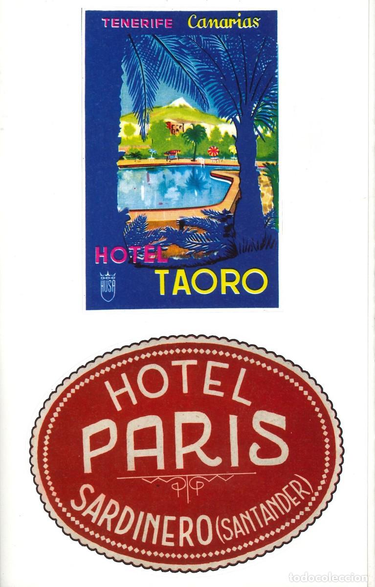 Pegatinas de colecci&oacute;n: PEGATINA - ADHESIVO - HOTELES - VARIOS - HOTEL TAORO (TENERIFE) HOTEL PARIS (SANTANDER)