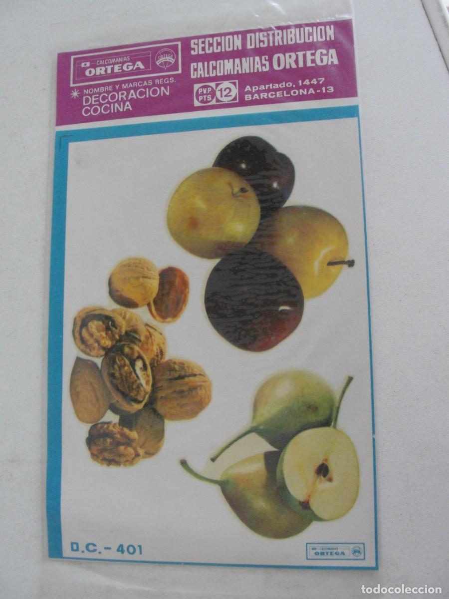 Pegatinas de colecci&oacute;n: PEGATINAS ADHESIVOS ORTEGA CALCOMANIAS DE COCINA AZULEJOS - 401 - NUECES PERAS PRECINTADO