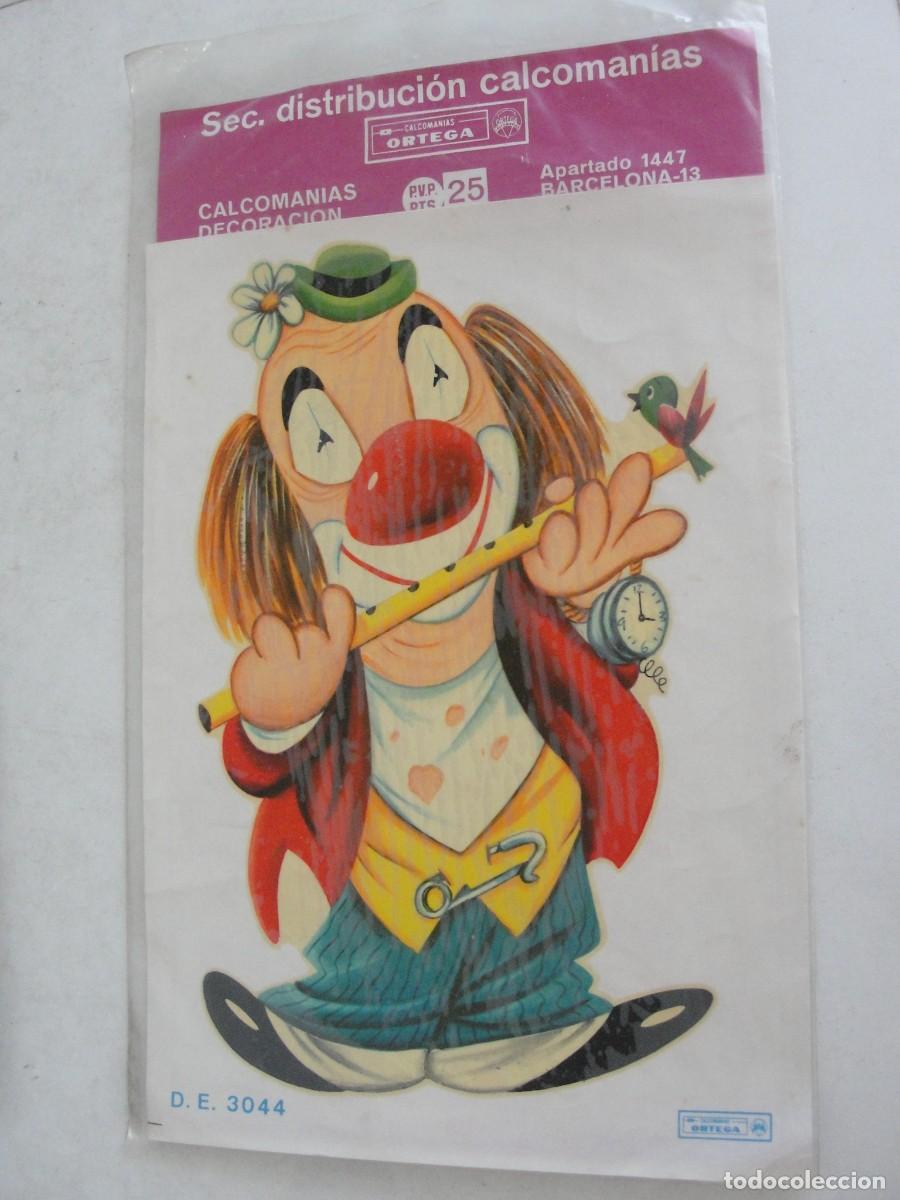 Pegatinas de colecci&oacute;n: CALCOMANIAS ORTEGA - PEGATINAS PARA COCINA - PAYASO FLAUTISTA - PRECINTADO - A&Ntilde;OS 70