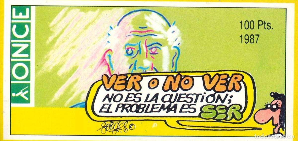 Pegatinas de colecci&oacute;n: PEGATINA - ADHESIVO - LOTERIA - ONCE - DIBUJO FORGES - A&Ntilde;O 1987 - MODELO 1 (10'5 x 5)