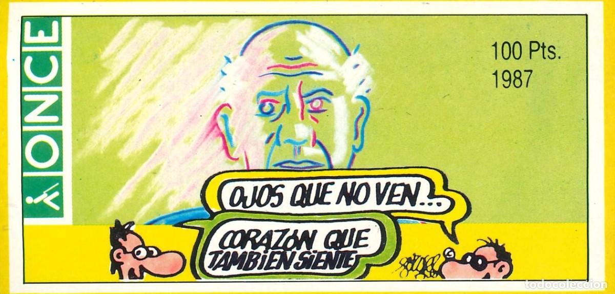 Pegatinas de colecci&oacute;n: PEGATINA - ADHESIVO - LOTERIA - ONCE - DIBUJO FORGES - A&Ntilde;O 1987 - MODELO 3 (10'5 x 5)