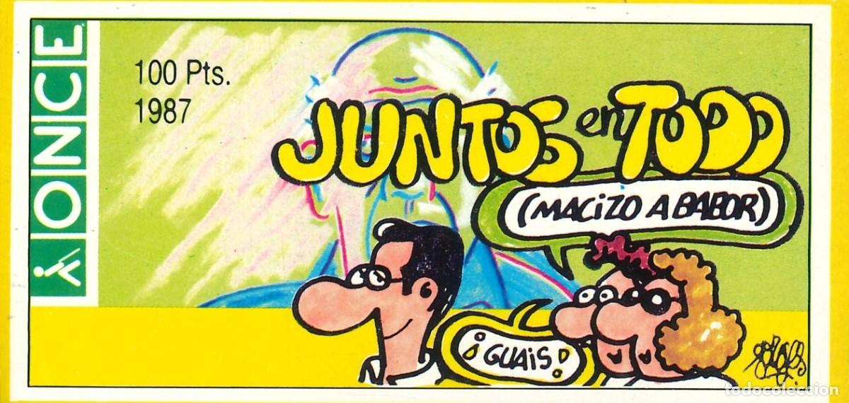 Pegatinas de colecci&oacute;n: PEGATINA - ADHESIVO - LOTERIA - ONCE - DIBUJO FORGES - A&Ntilde;O 1987 - MODELO 4 (10'5 x 5)