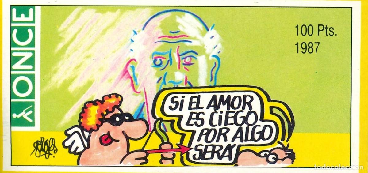 Pegatinas de colecci&oacute;n: PEGATINA - ADHESIVO - LOTERIA - ONCE - DIBUJO FORGES - A&Ntilde;O 1987 - MODELO 5 (10'5 x 5)