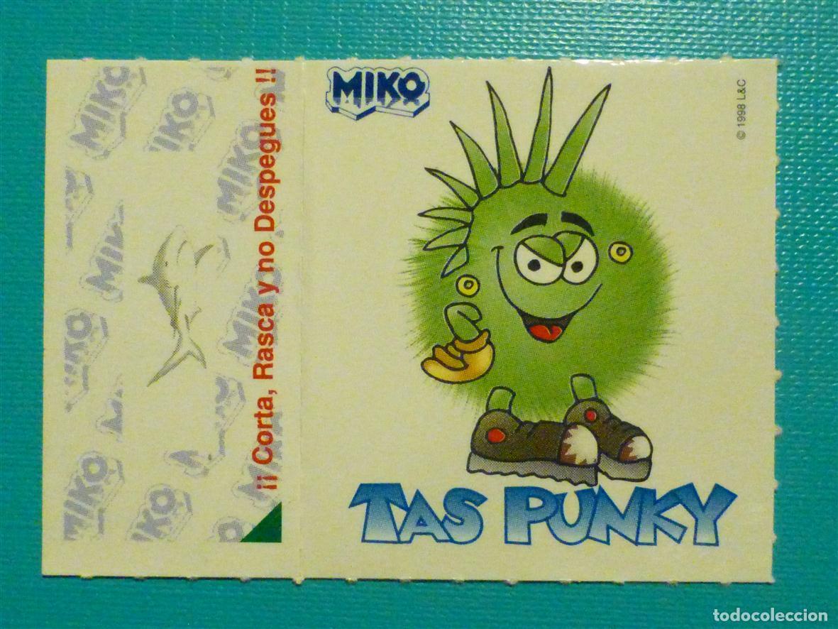 Pegatinas de colecci&oacute;n: Pegatina Adhesiva Tiendas Alimentaci&oacute;n A&ntilde;os 80&acute;s - Helados Miko - Rasca Tas Punky - 7 x 5 cm.