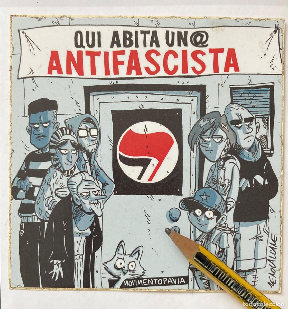 Pegatinas de colecci&oacute;n: QUI ABITA UN@ ANTIFASCISTA pegatina Italia