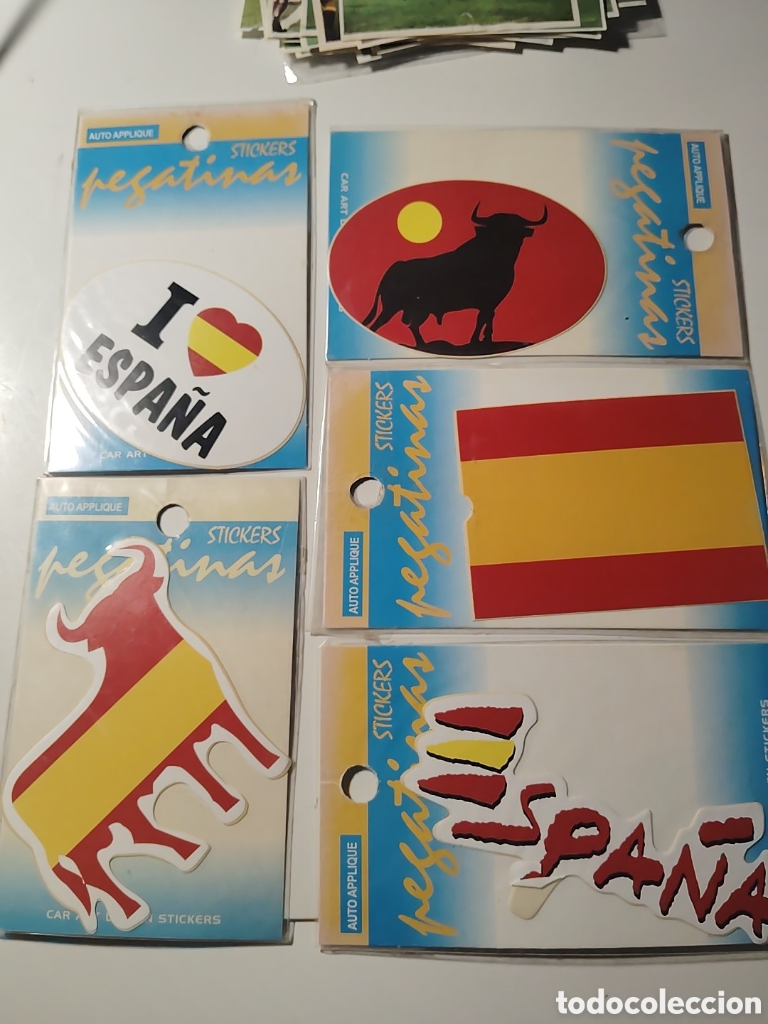 Pegatinas de colecci&oacute;n: 5 Pegatinas auto, motos, sup. exterior. Distintas. Nuevas