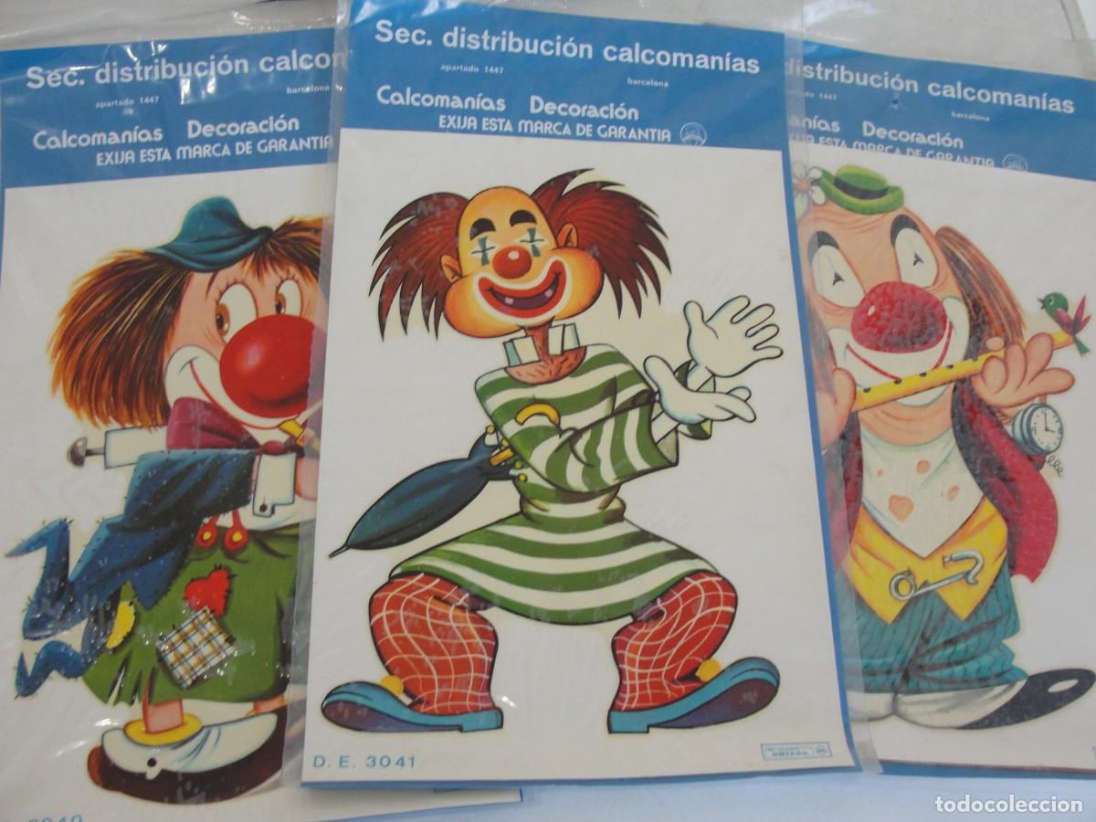 Pegatinas de colecci&oacute;n: LOTE 3 CALCOMANIAS PAYASOS - ORTEGA - PRECINTADOS - A&Ntilde;OS 60 o 70