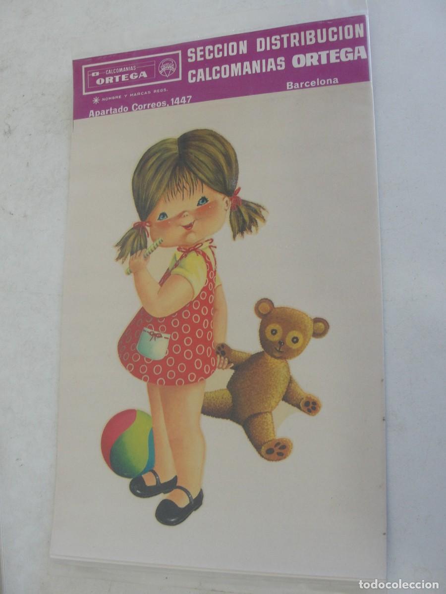 Pegatinas de colecci&oacute;n: calcoman&iacute;as Ortega - ni&ntilde;a con juguetes y golosinas - precintado - a&ntilde;os 60