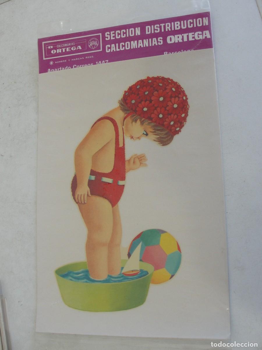 Pegatinas de colecci&oacute;n: CALCOMANIAS ORTEGA - NI&Ntilde;A BA&Ntilde;ANDOSE BALDE BARRE&Ntilde;O - PRECINTADO / A&Ntilde;OS 60 / 70