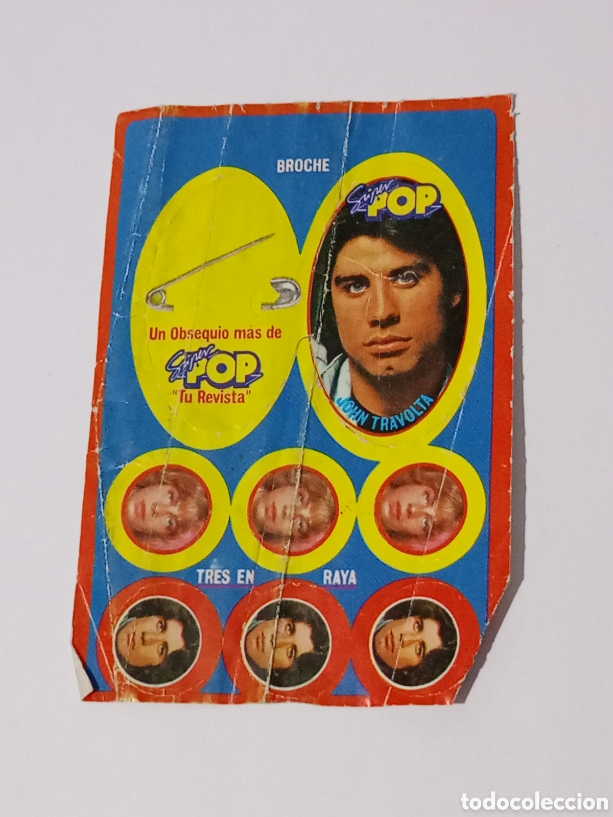 Autocollants de collection: Pegatinas tres en raya y John Travolta super pop vintage a&ntilde;os 80