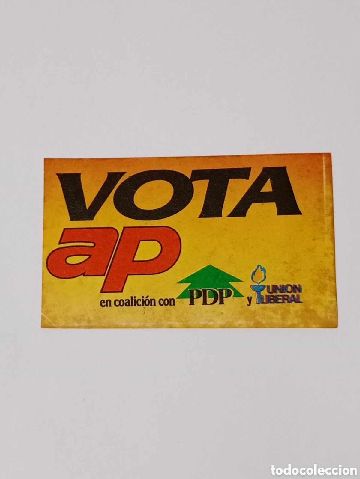 Pegatinas de colecci&oacute;n: Antigua pegatina pol&iacute;tica Vota AP alianza popular