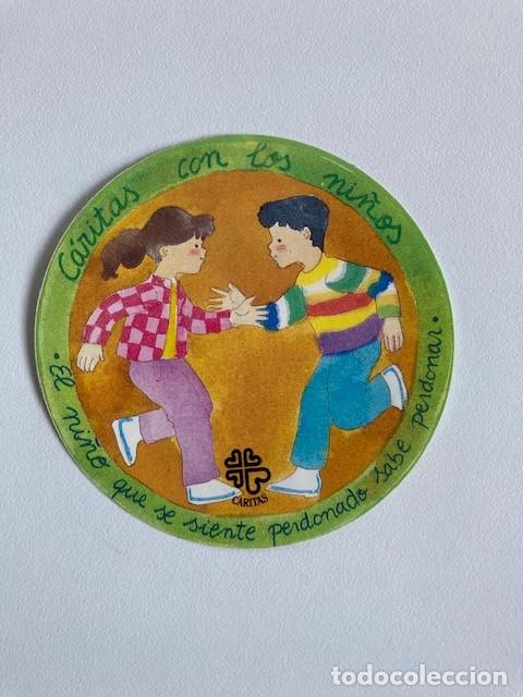 Sammlung von Aufklebern: PEGATINA CARITAS CON LOS NI&Ntilde;OS