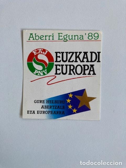 Sammlung von Aufklebern: PEGATINA ABERRI EGUNA'89 EUZKADI EUROPA - EAJ PNV