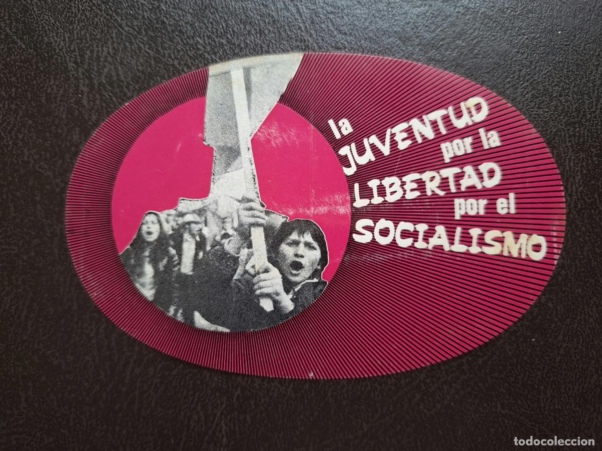 Adesivi di collezione: Pegatina pol&iacute;tica transici&oacute;n comunista UJCE PCE Par&iacute;s 1975 F&ecirc;te Humanit&eacute;