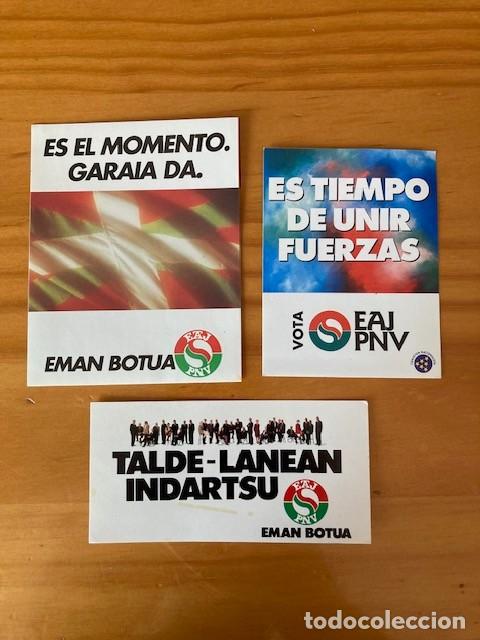 Pegatinas de colecci&oacute;n: LOTE 3 PEGATINAS EAJ PNV - Foto 1