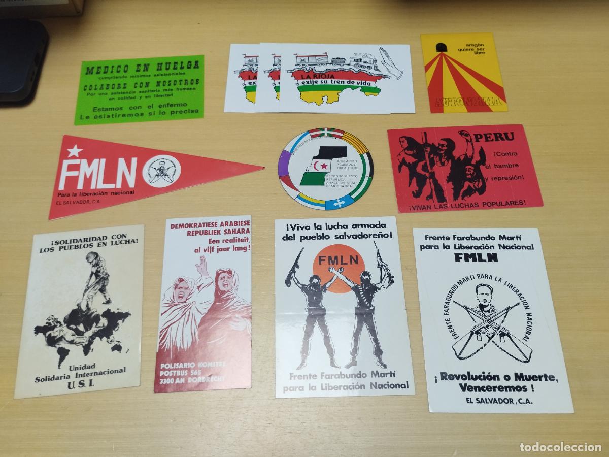 Sammlung von Aufklebern: CONJUNTO DE 18 PEGATINAS DE CARACTER POLITICO. VER LAS DOS FOTOS.