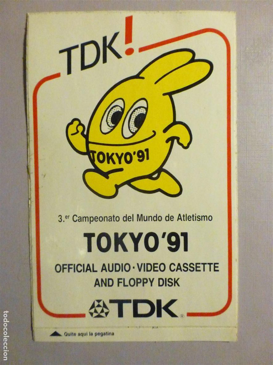 Autocolantes de cole&ccedil;&atilde;o: PEGATINA - ADHESIVO - STICKER - 3ER CAMPEONATO MUNDIAL ATLETISMO - TOKYO&acute;91 - TDK - 6 X 9,5 CM.