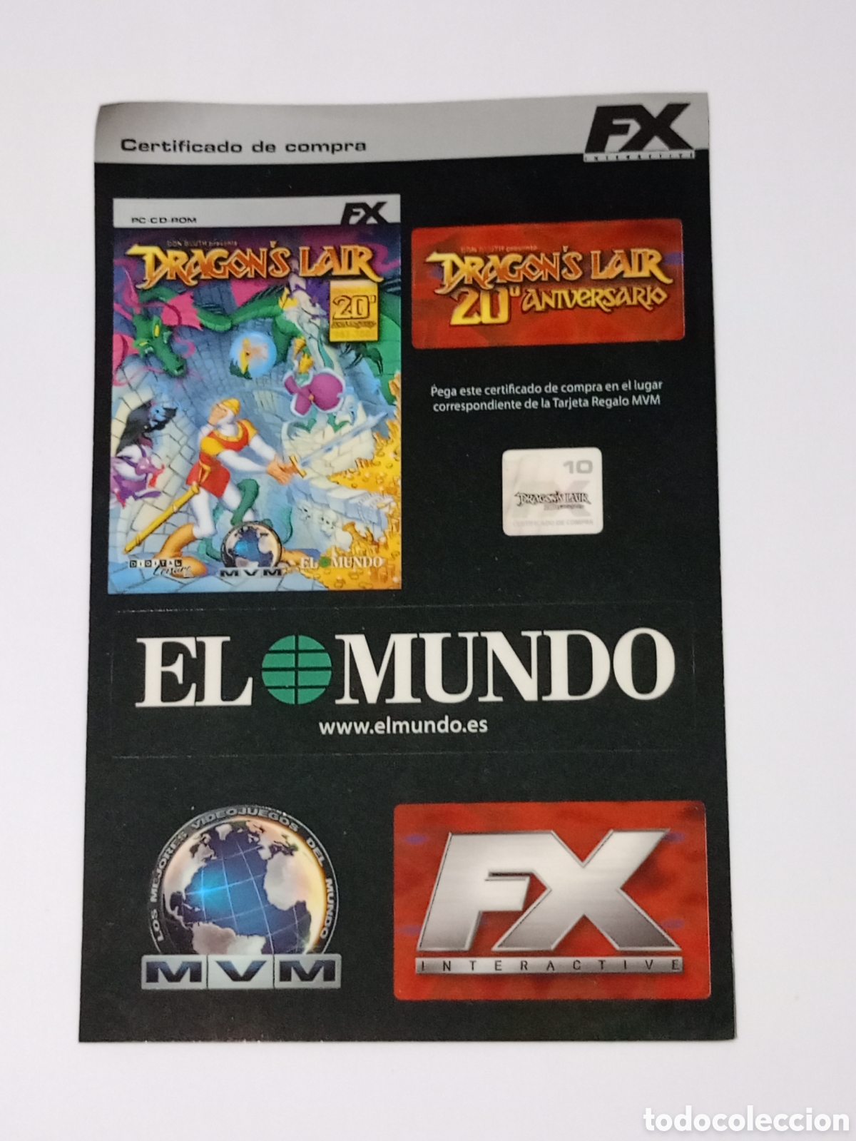 Sammlung von Aufklebern: Pegatina del juego Dragon's Lair