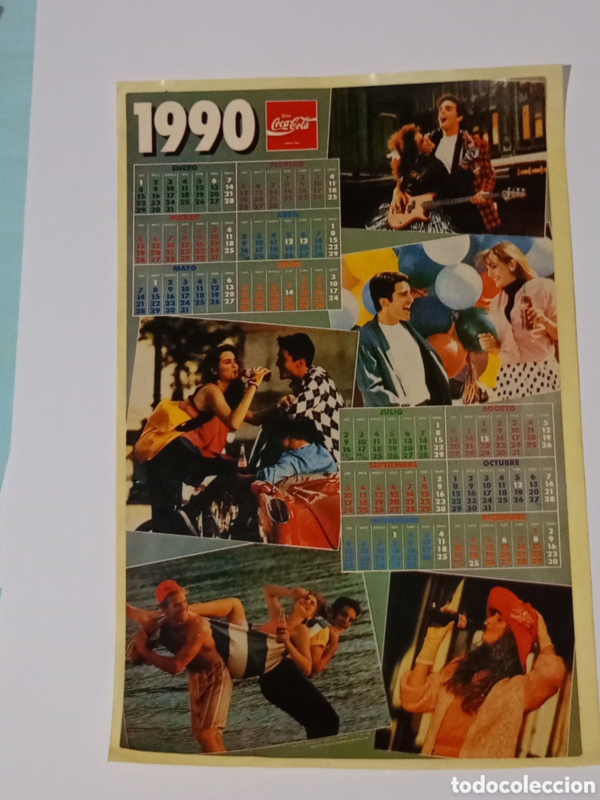 Sammlung von Aufklebern: Pegatina Coca-Cola ADHESIVO-- CALENDARIO 1990